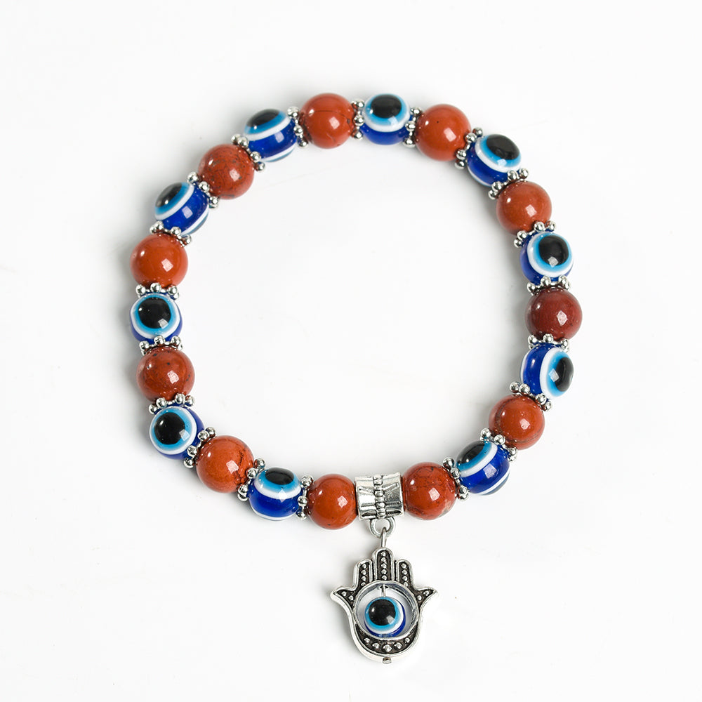 Evil Eye Bead Crystal Natural Stone Bracelet