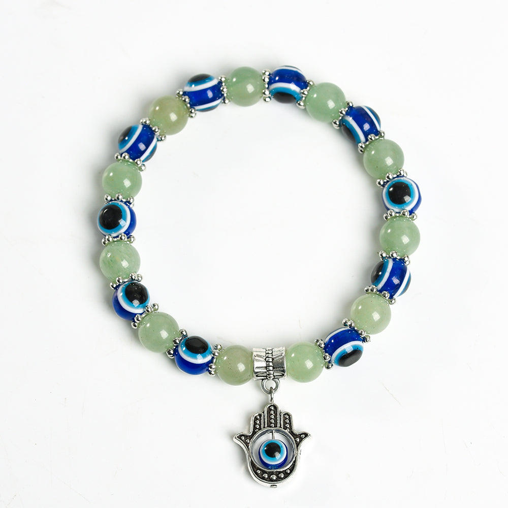 Evil Eye Bead Crystal Natural Stone Bracelet