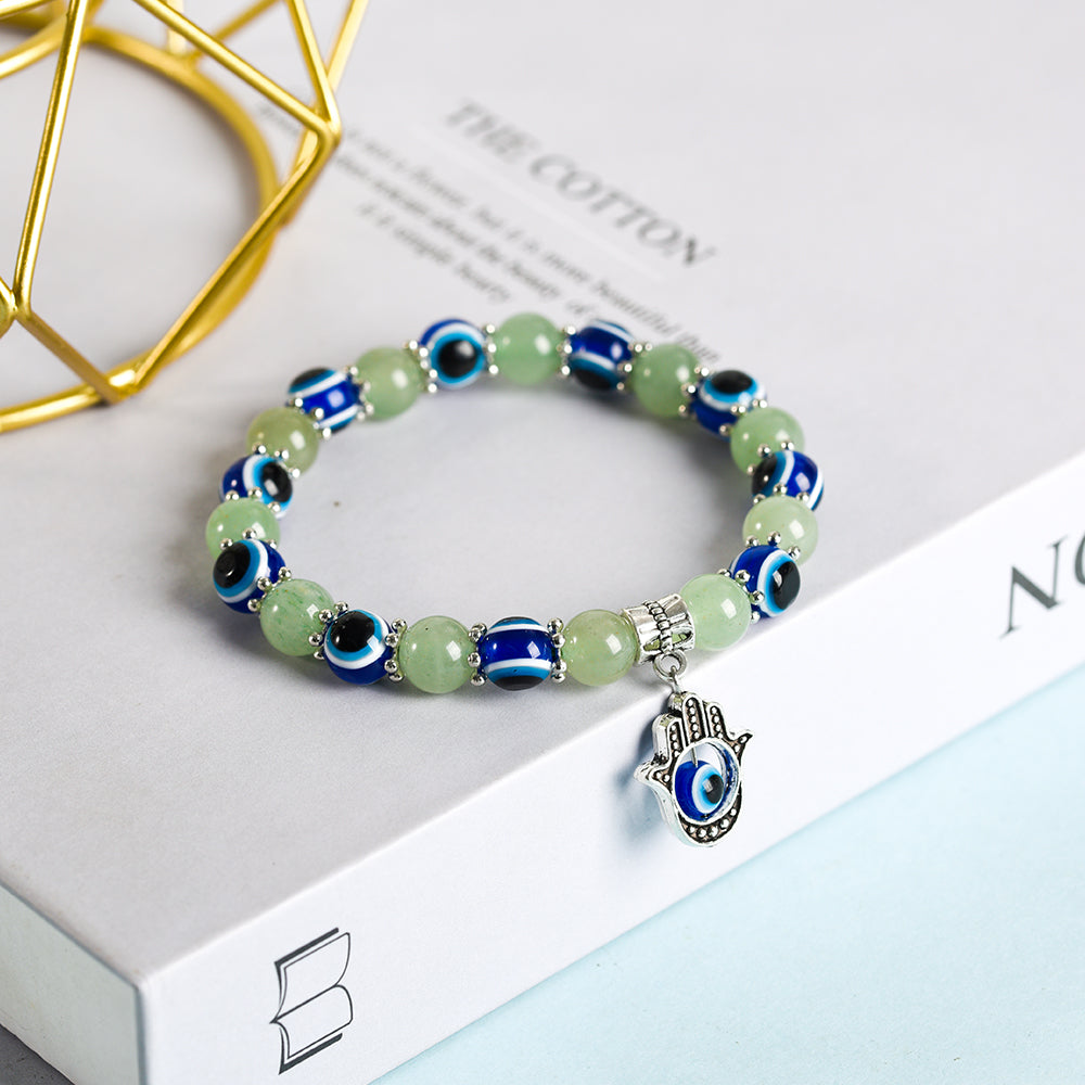 Evil Eye Bead Crystal Natural Stone Bracelet