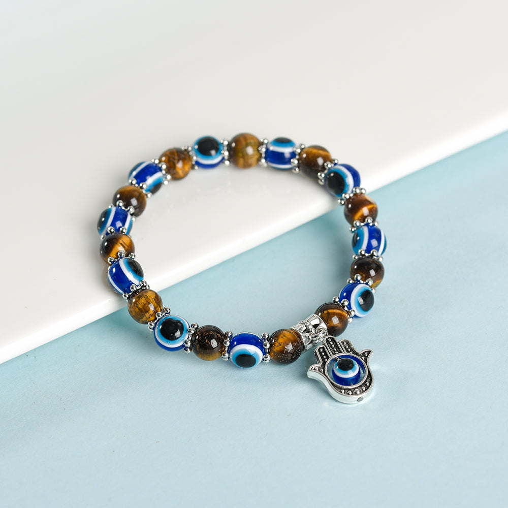 Evil Eye Bead Crystal Natural Stone Bracelet