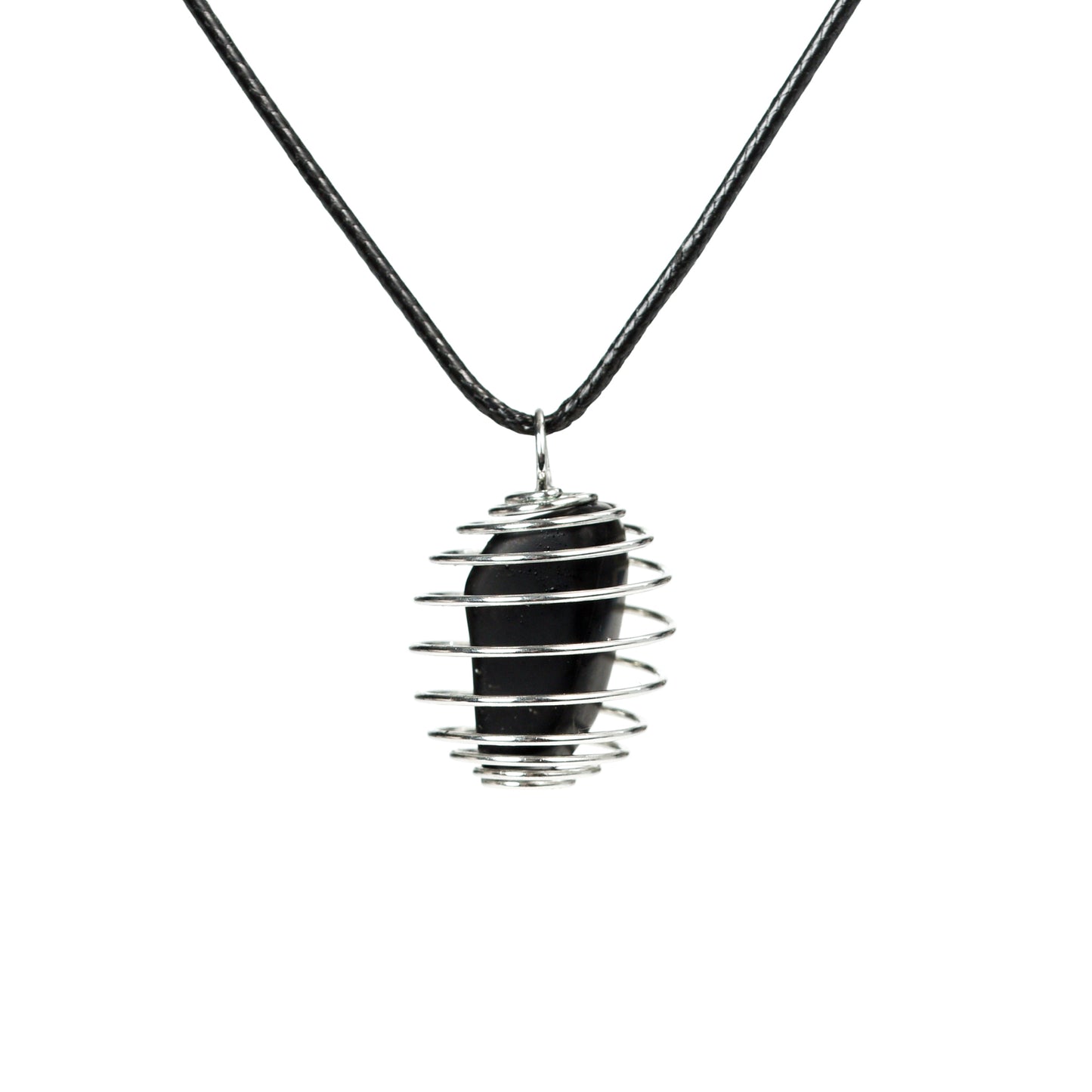 Crystal Natural Stone Spiral Bead Cage Pendant/Necklace