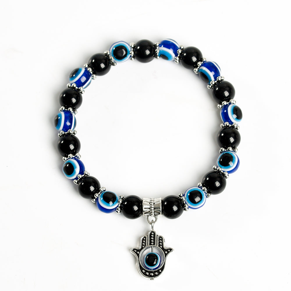 Evil Eye Bead Crystal Natural Stone Bracelet