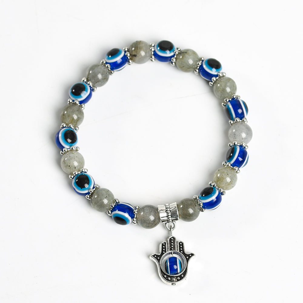 Evil Eye Bead Crystal Natural Stone Bracelet