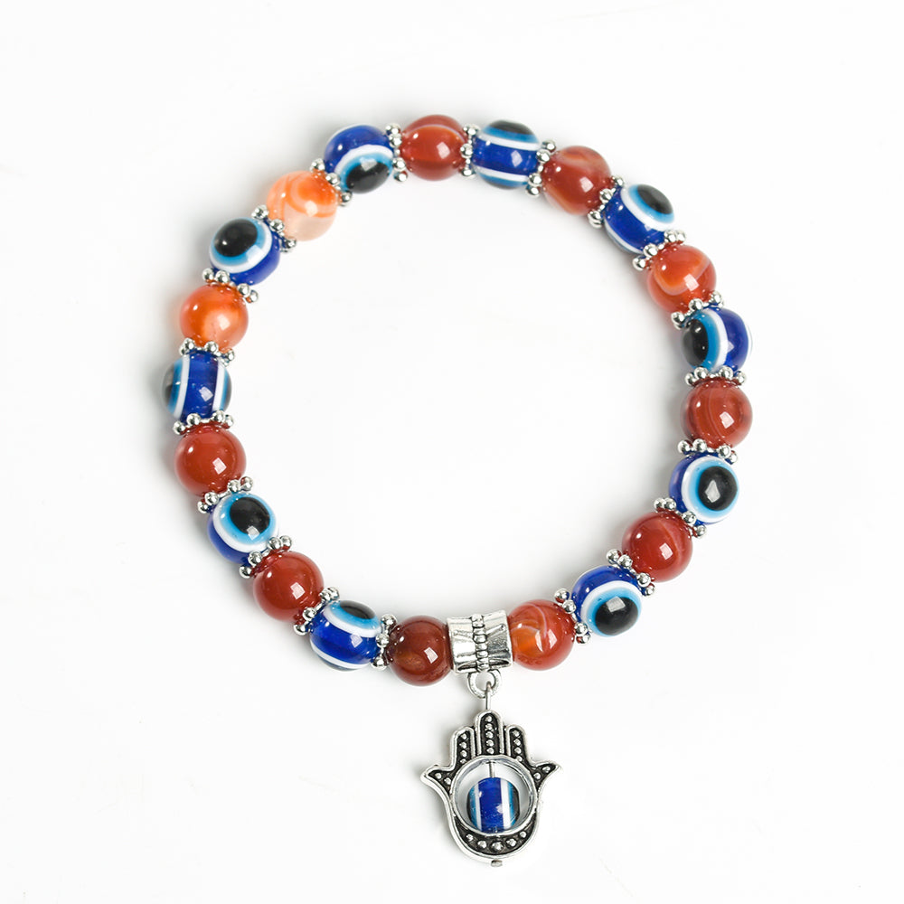 Evil Eye Bead Crystal Natural Stone Bracelet