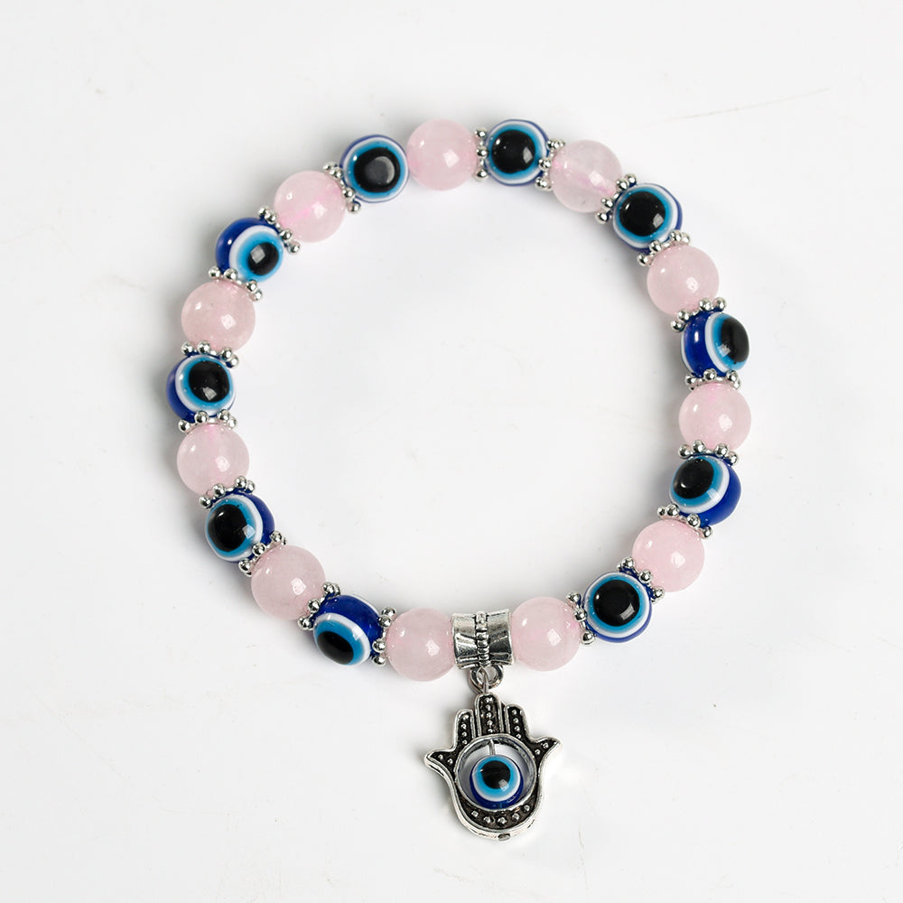 Evil Eye Bead Crystal Natural Stone Bracelet